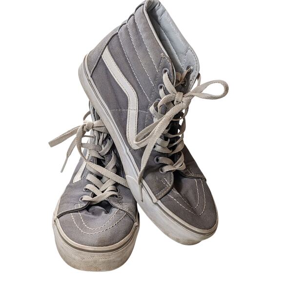 Vans Sk8 Hi Shoes Mens 8 Womens 9.5 Gray Canvas High Top Skate Sneakers Lace Up main image 11